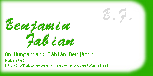 benjamin fabian business card